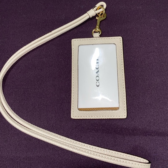 Coach Crossgrain Leather Lanyard Badge ID Holder - Picture 3 of 5